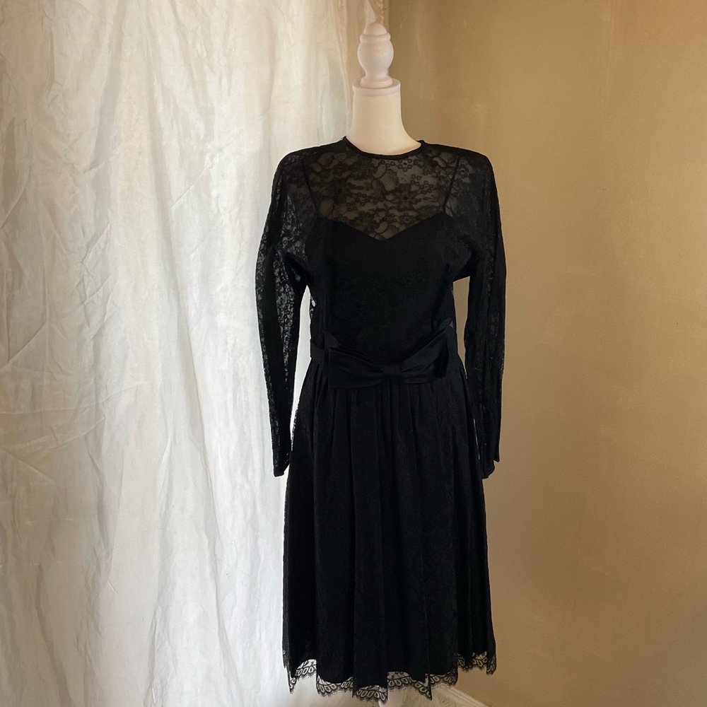 Vintage 1950s L’aiglon Black Lace Dress. - image 8